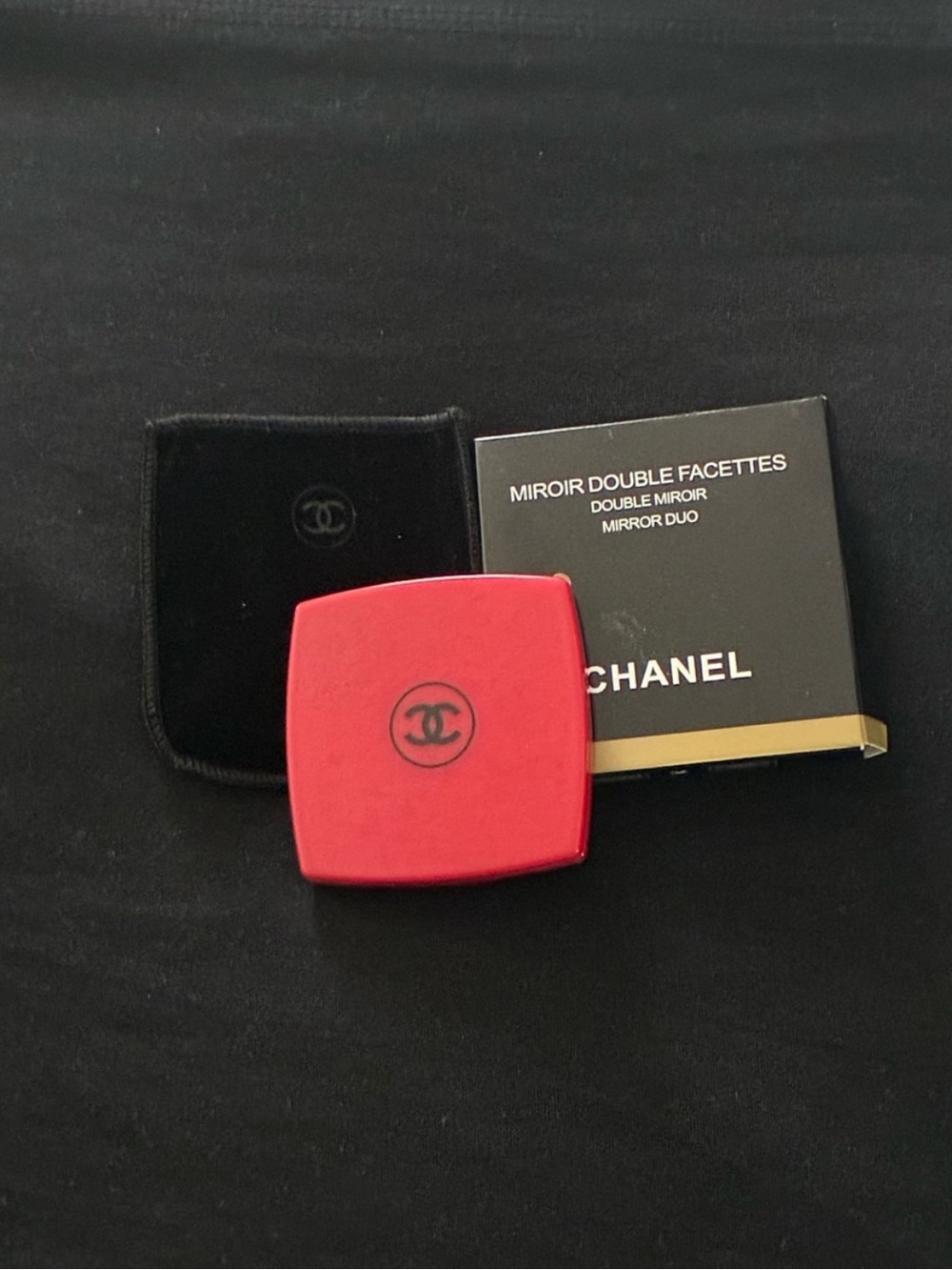CHANEL Red Double Compact Mirror